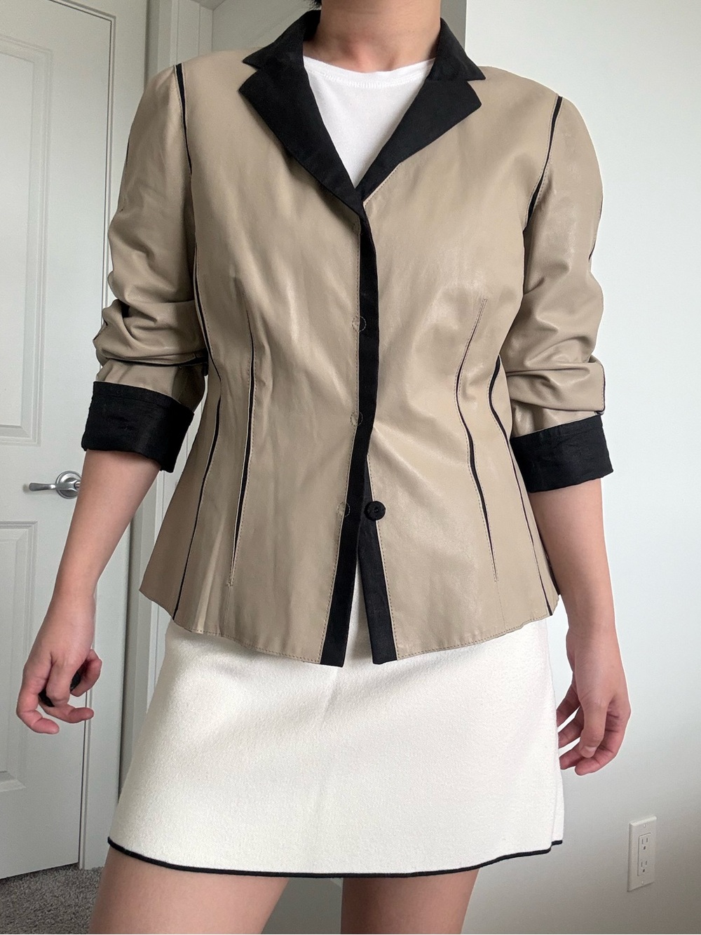 Carlisle Brown Sheepskin Leather Jacket – Linen Lined